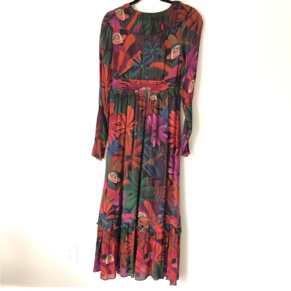 👗💕 Farm Rio Floral Maxi Dress  Size Small - Picture 11 of 11